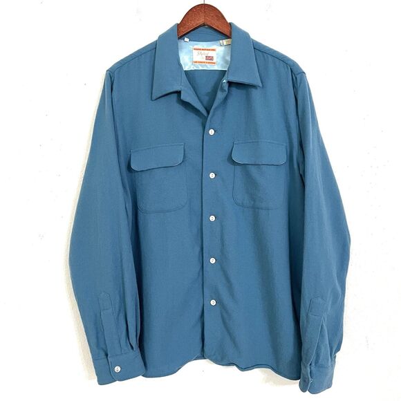 Levi's Vintage Clothing STYLED BY LEVI's SHIRT Size L Blue Wool - Picture 1 of 8